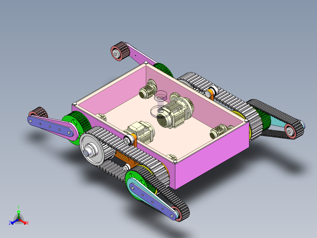 摆臂式爬楼梯越障履带车1422354==112正等轴测图