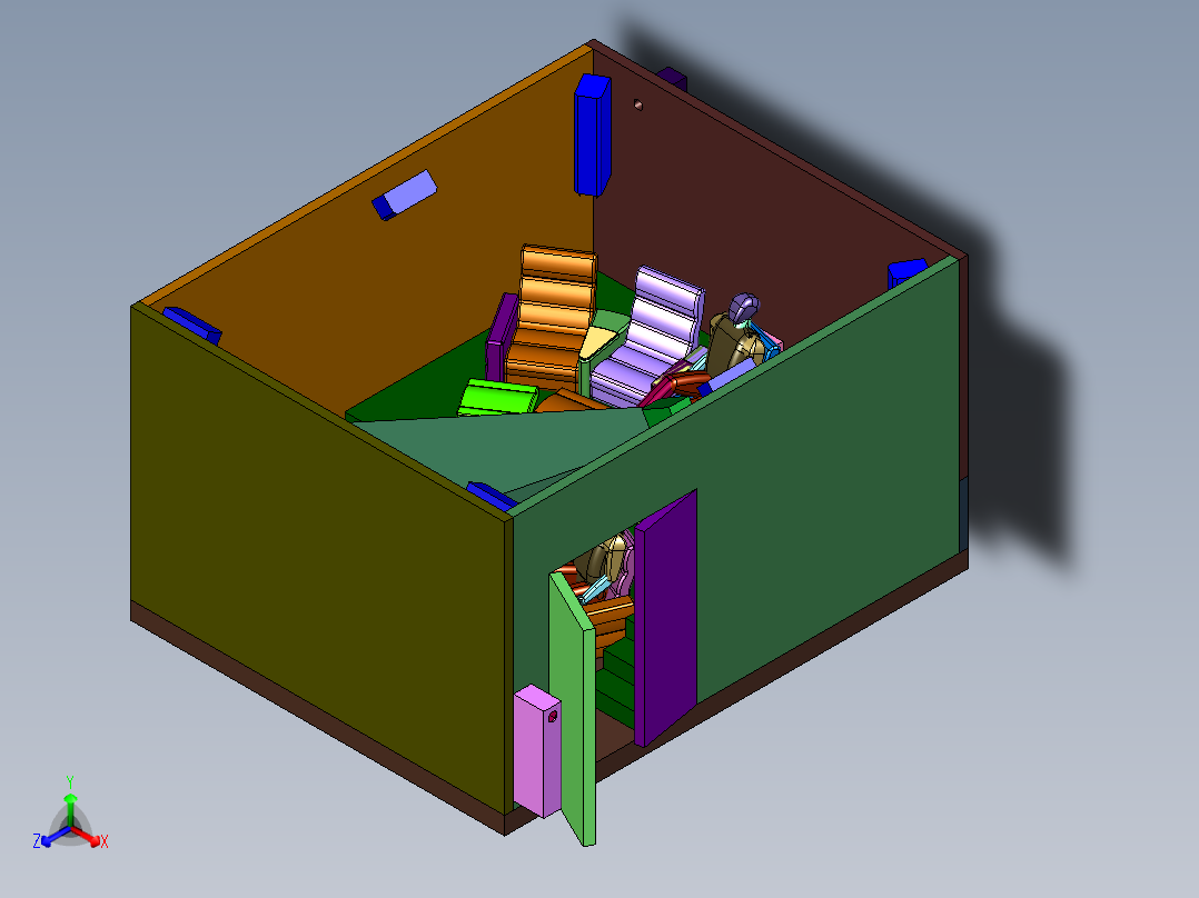 私人影院包厢设计正等轴测图