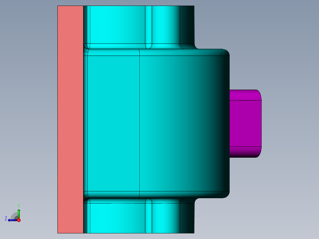 JX835-犁刀变速齿轮箱体数控工艺及夹具设计右视图