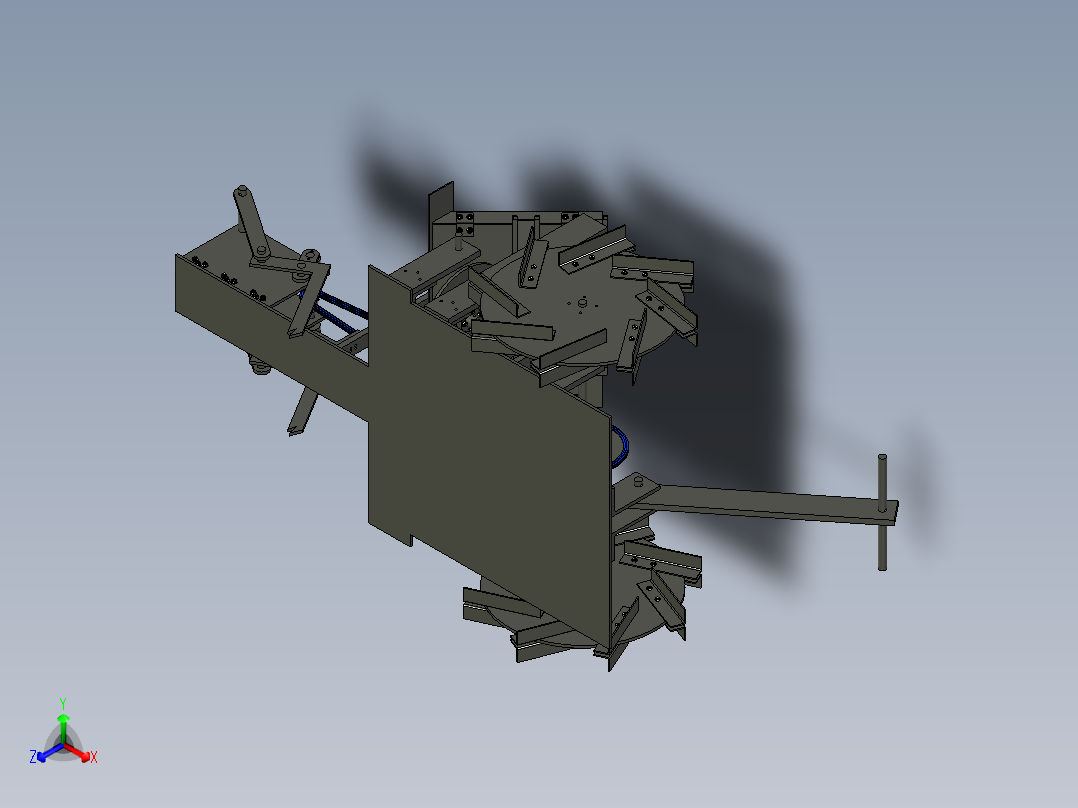 水稻移植机主视图