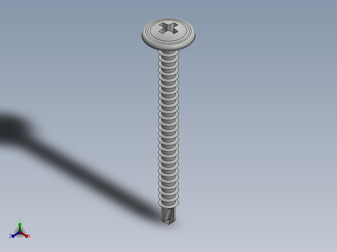 紧固件-Drill-Tip Saucer Screw-02正等轴测图