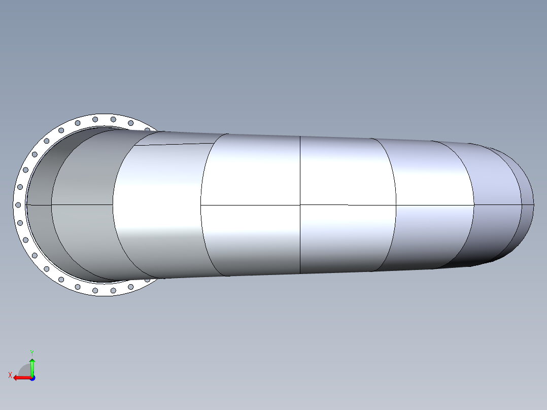 混流式涡轮机螺旋壳后视图