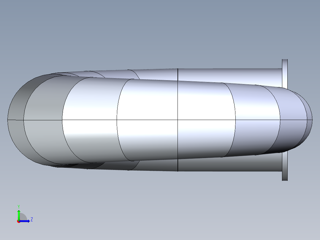 混流式涡轮机螺旋壳左视图