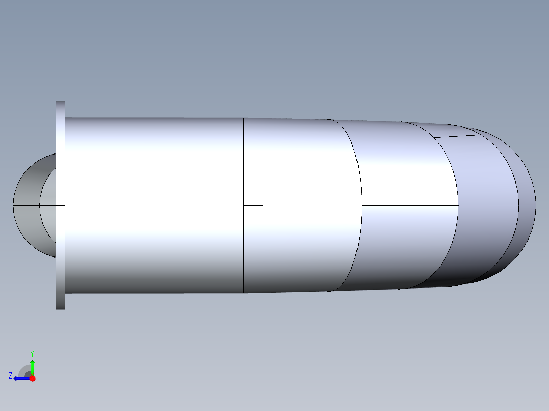混流式涡轮机螺旋壳右视图
