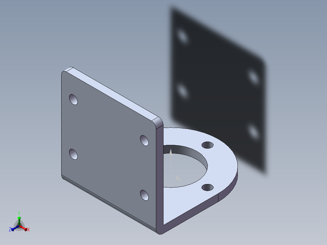 行星电机支架加工工艺分析正等轴测图