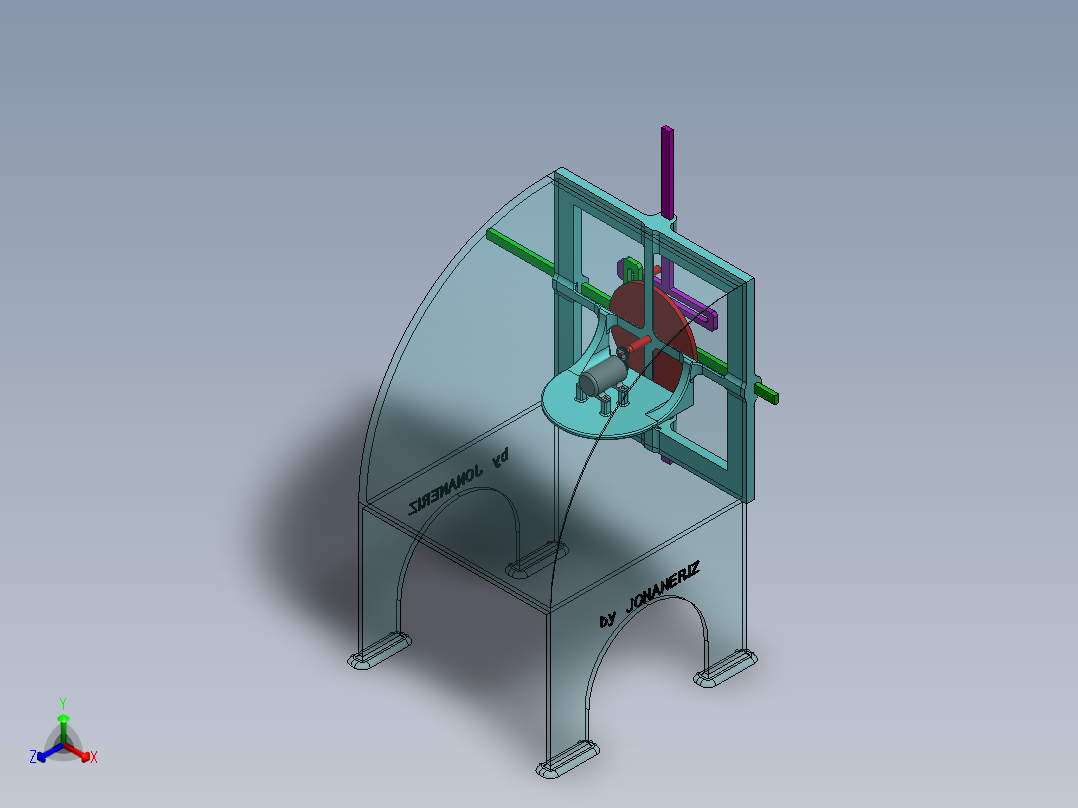 A3003257-将圆形运动转换为线性运动的系统正等轴测图