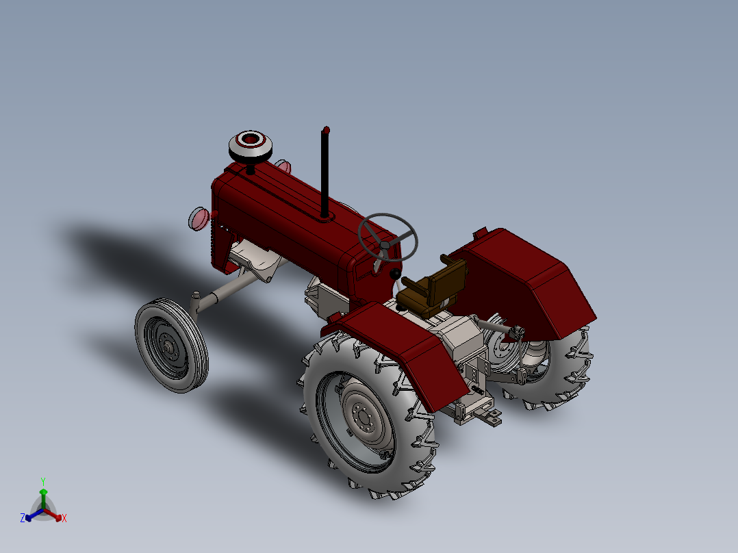 拖拉机、四轮车(9)正等轴测图