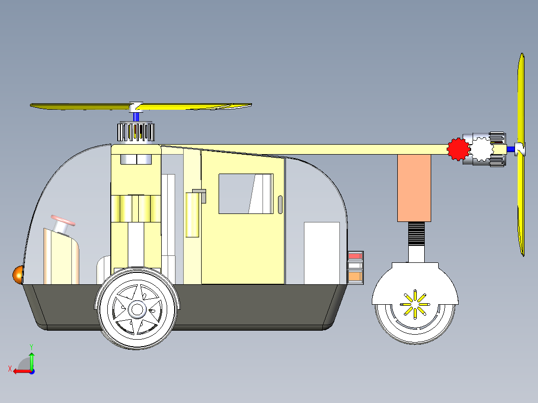 B3003979-飞行汽车后视图