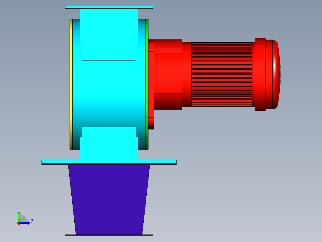 电动叶轮卸料器 关风器左视图