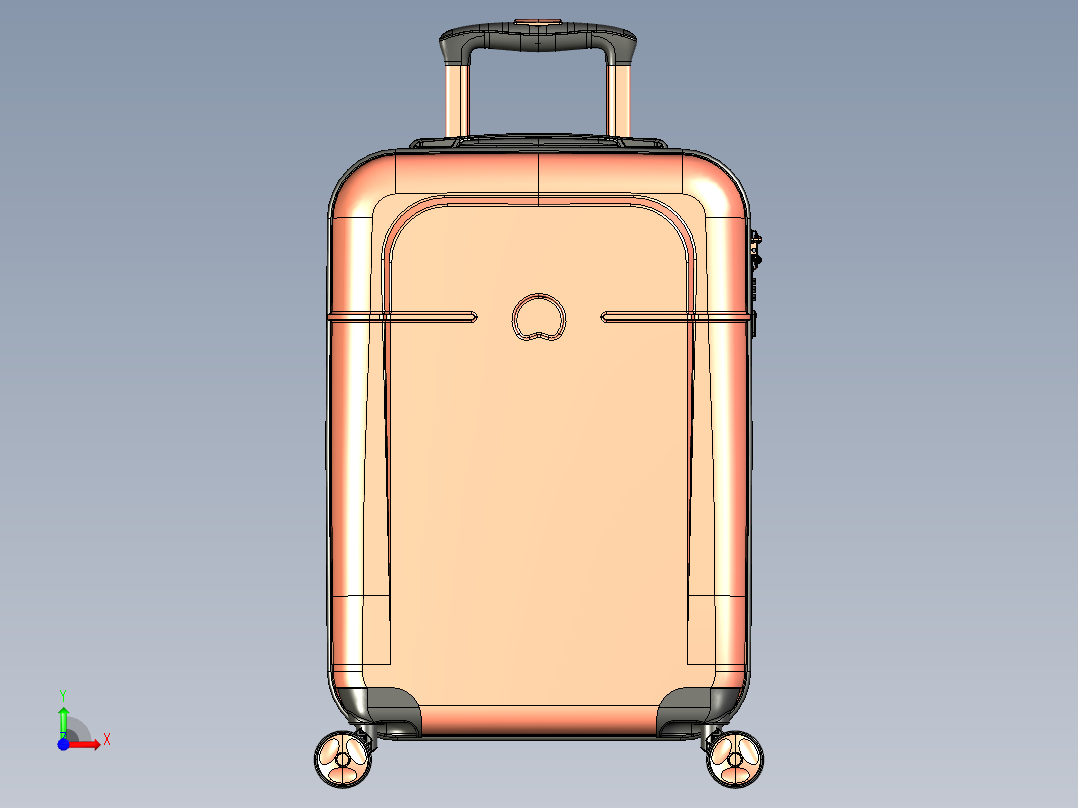 大使拉杆箱前视图