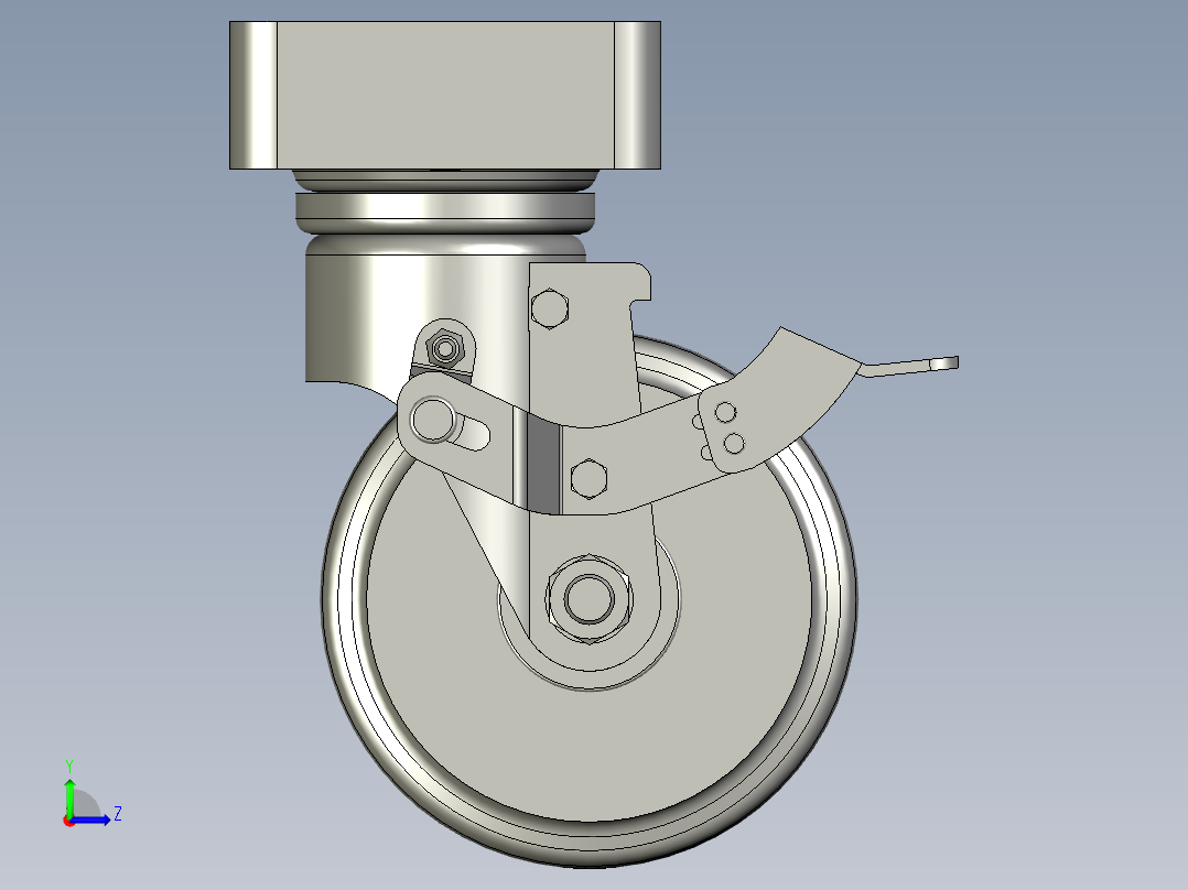 8寸脚轮CMTYS150-R左视图