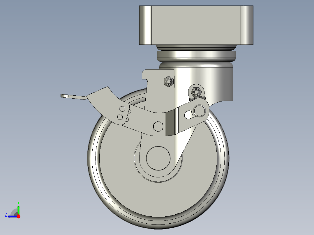 8寸脚轮CMTYS150-R右视图