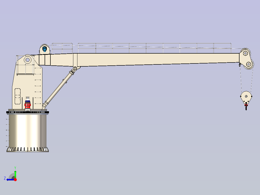 甲板起重机 5T x 12m - 液压起重机右视图
