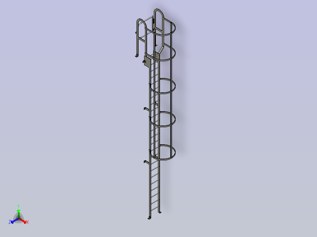 环形梯子正等轴测图