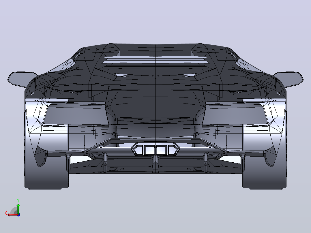 兰博基尼 aventador后视图