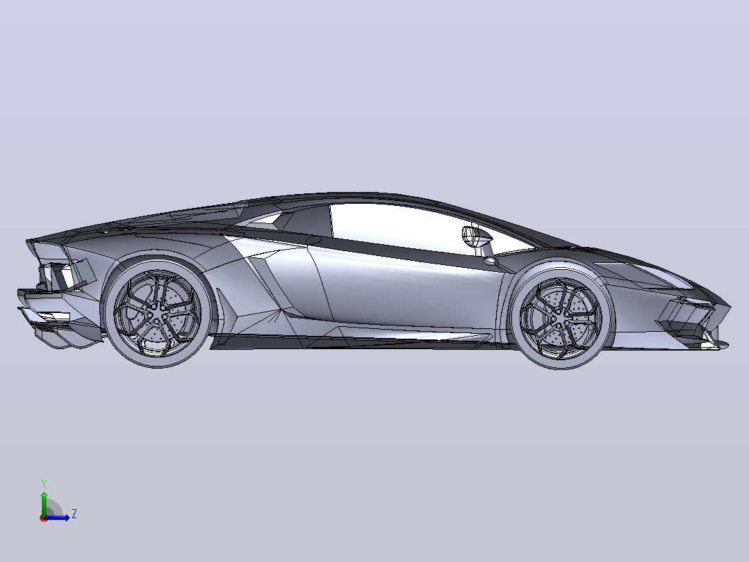 兰博基尼 aventador左视图