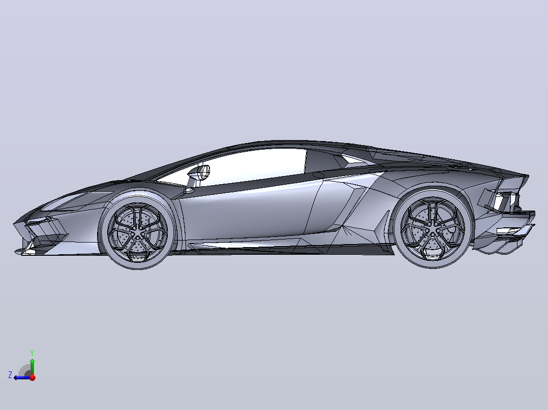兰博基尼 aventador右视图
