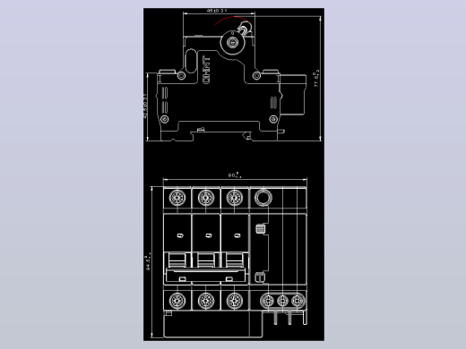 NXBFLE-32 3P剩余电流动作断路器外形安装尺寸图202202