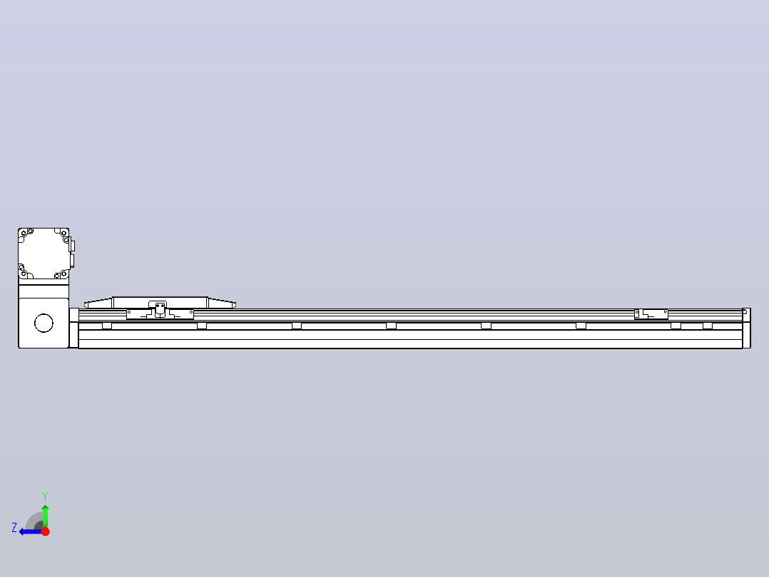 机器人皮带驱动直线轴TPA-GCB-150-P80-L750-LU-M75-N3右视图