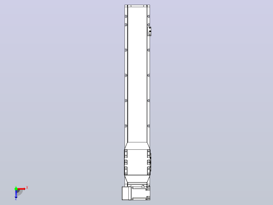 机器人皮带驱动直线轴TPA-GCB-150-P80-L750-LU-M75-N3俯视图