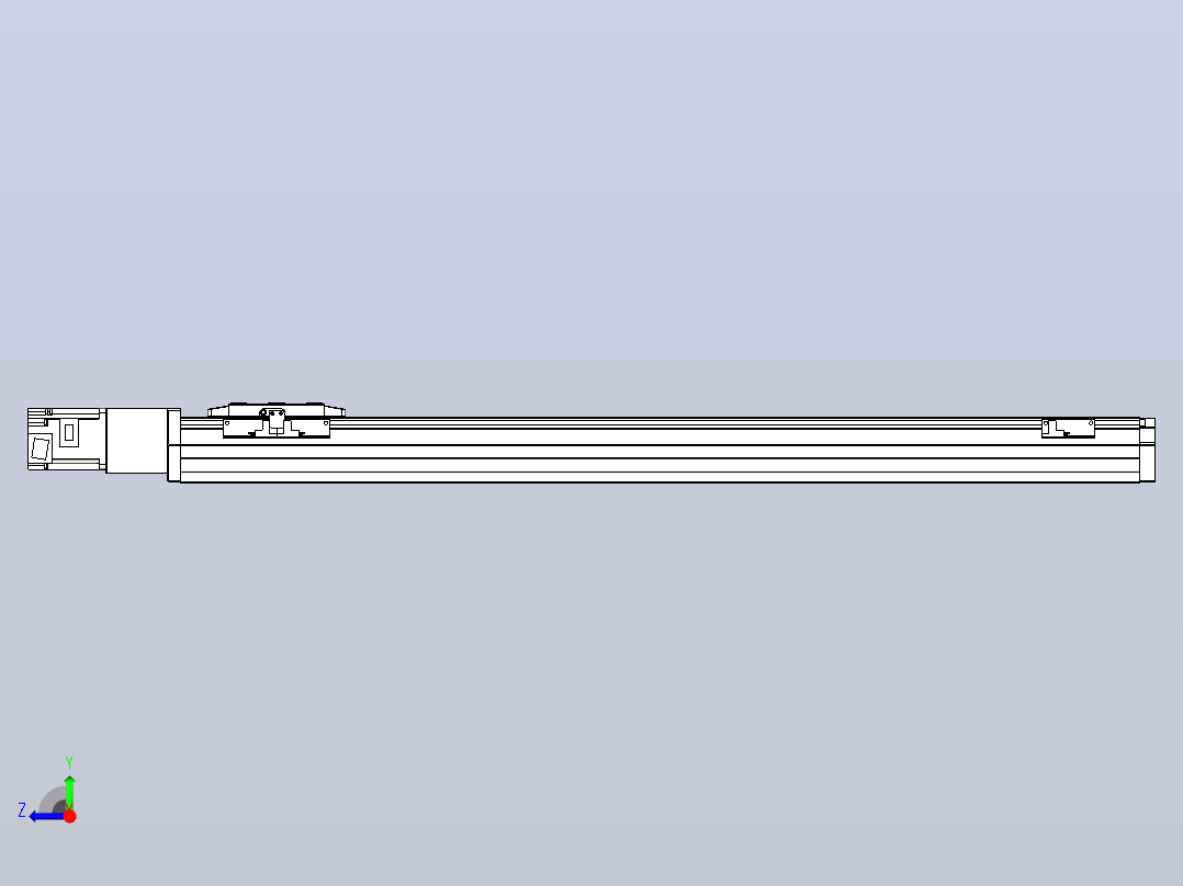 滚珠丝杠直线轴内置导轨TPA-GCR-80-1610C-L750-M-M20-N3右视图
