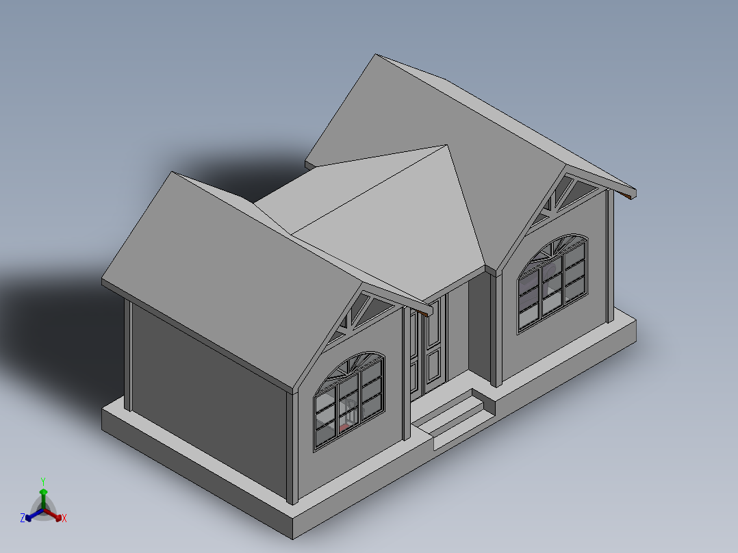 木屋-45平方套1-B型正等轴测图