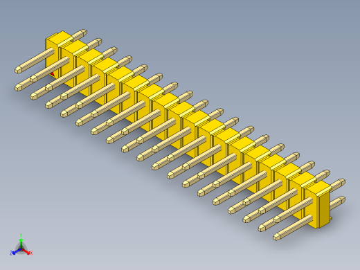 彩色公头100mil（2.54mm）系列-DS1021_yellow_2x18p_100mil_Type1_rev1.0