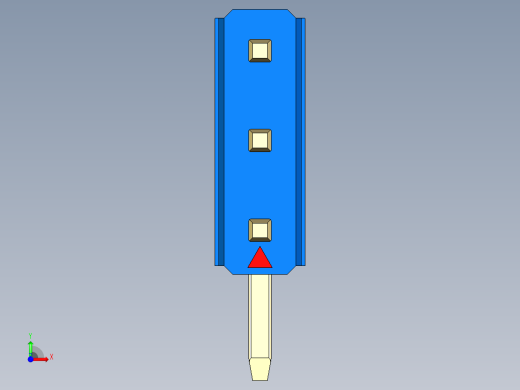 彩色公排针 100mil 2.54mm 系列-DS1022_blue_3x01p_100mil_TypeD_rev1.0前视缩略图