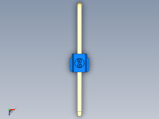 彩色公排针 100mil 2.54mm 系列-DS1022_blue_3x01p_100mil_TypeD_rev1.0俯视缩略图