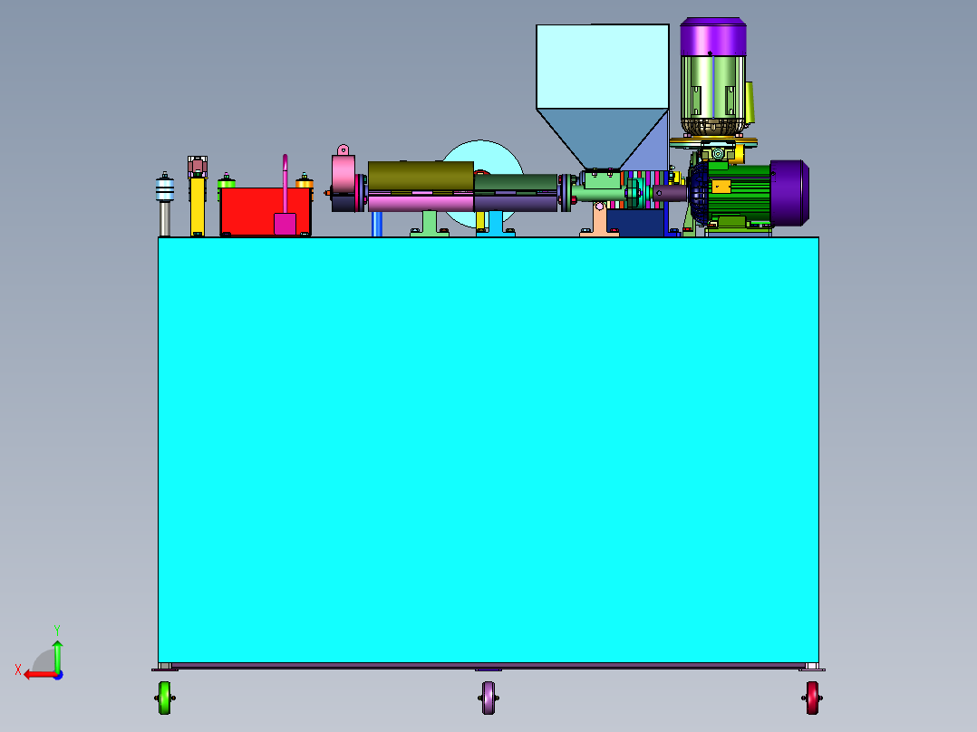 塑料破碎单螺杆挤出机后视图
