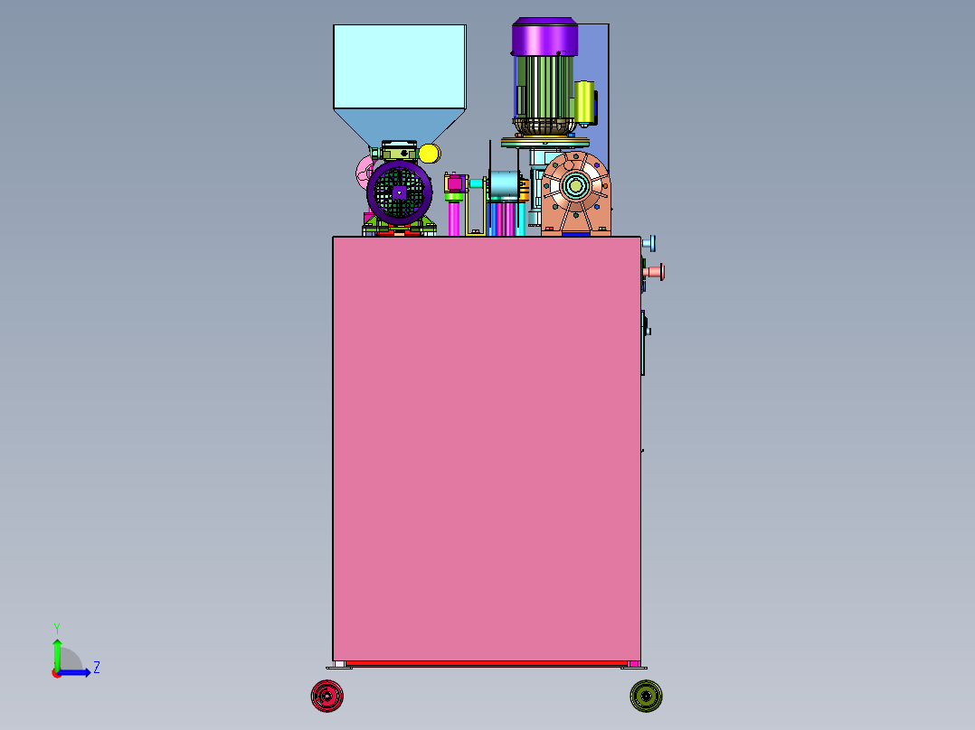 塑料破碎单螺杆挤出机左视图