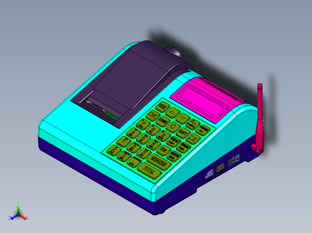 商超收银打单据蓝牙打印机主视图