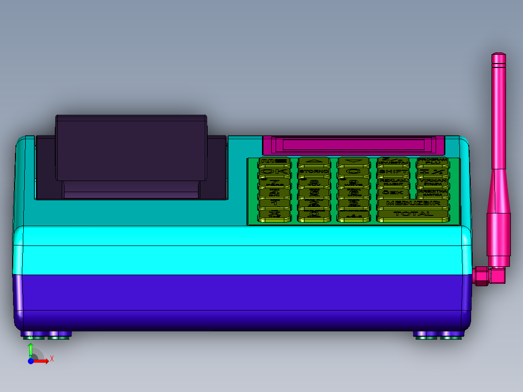 商超收银打单据蓝牙打印机前视图