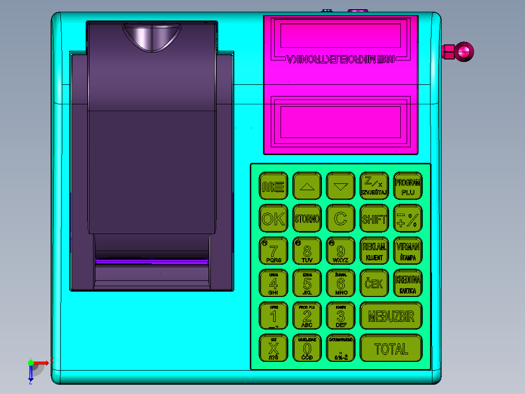 商超收银打单据蓝牙打印机俯视图
