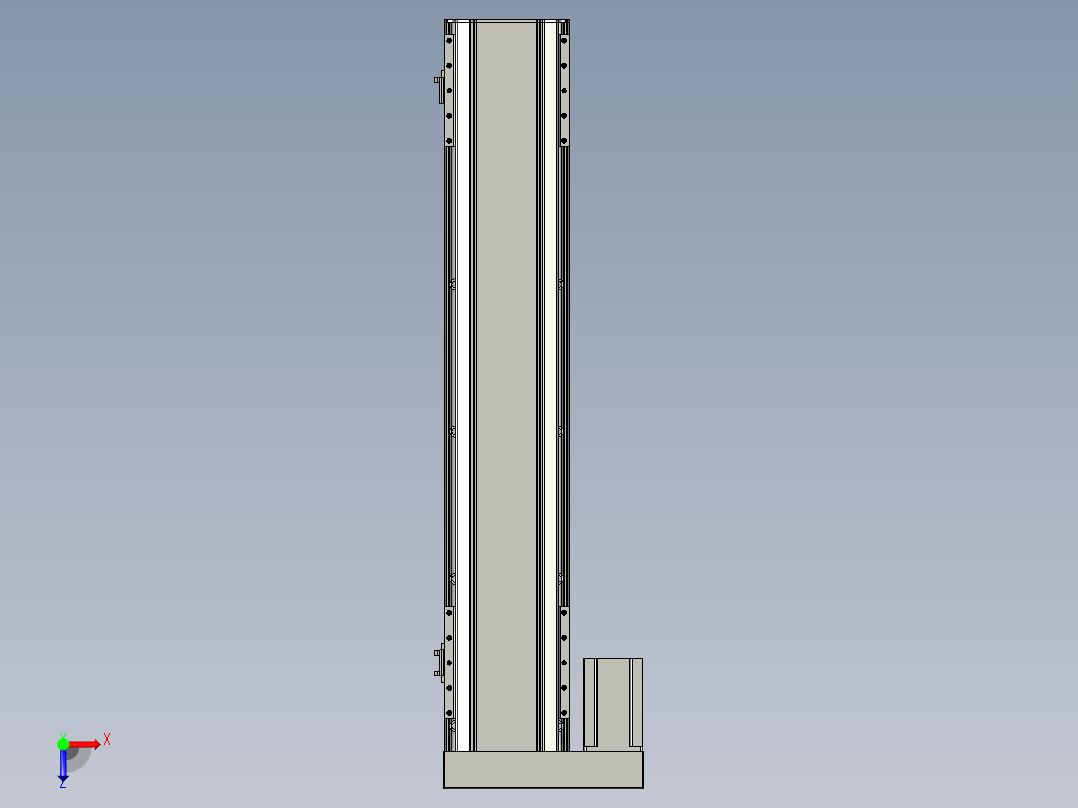 直线模组LHA170-S750-L设计图纸俯视图