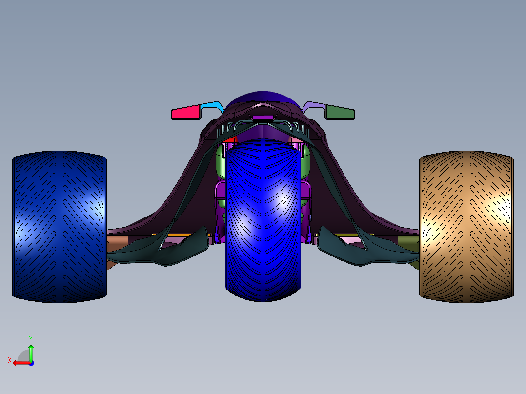 拉风的电动倒三轮后视图