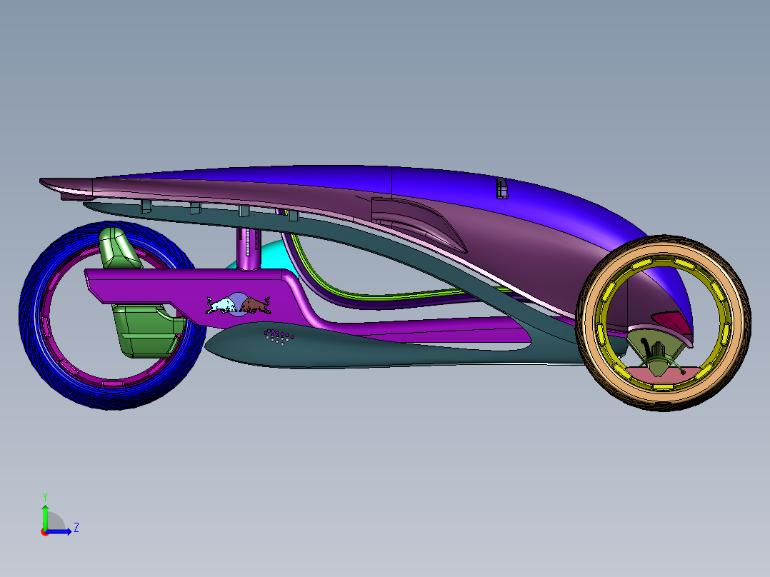拉风的电动倒三轮左视图