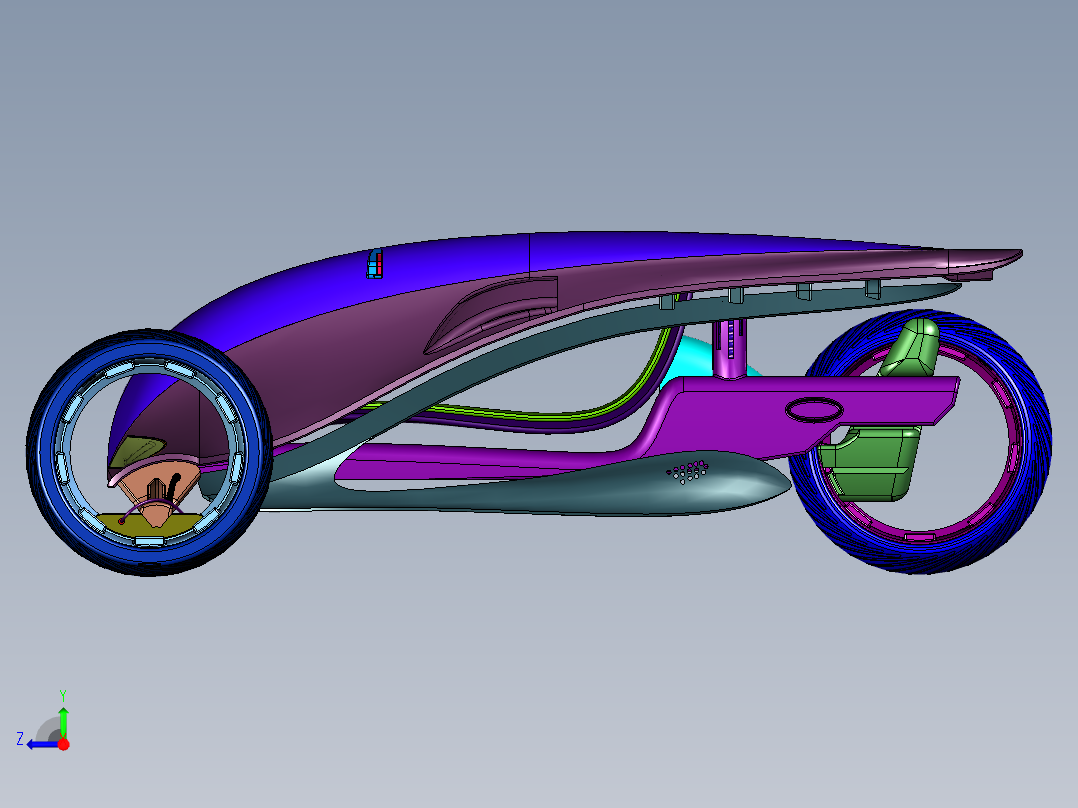 拉风的电动倒三轮右视图