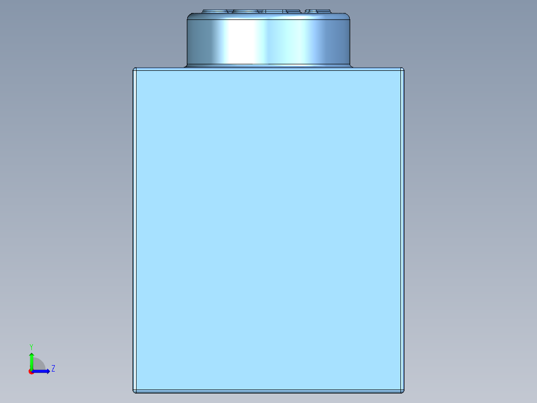 乐高套装 4421基本积木-6000881 - 3622 Medium Blue Brick 1 x 3.STEP左视图