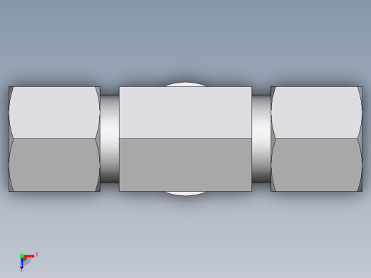 卡套式工业通用硬管接头EO_Adjustable_locknut_branch_tee_TEE08ZSMCF俯视缩略图