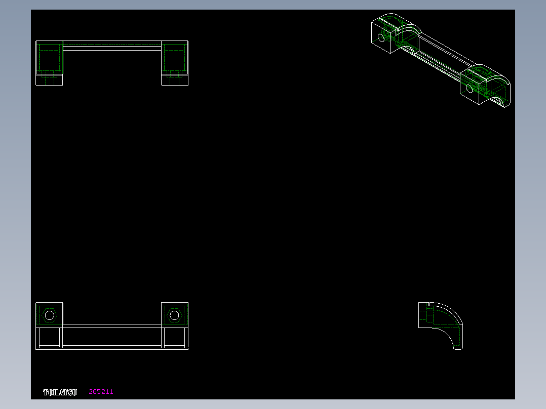 人體工學型把手EWP(B)-2D多系列多零件图纸模型