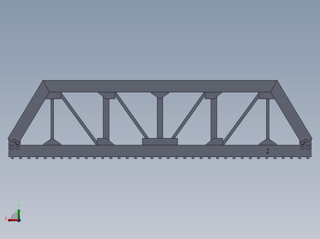 简易桁架桥模型后视图