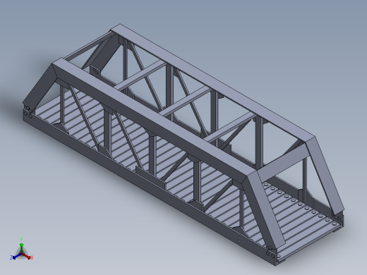 简易桁架桥模型正等轴测缩略图
