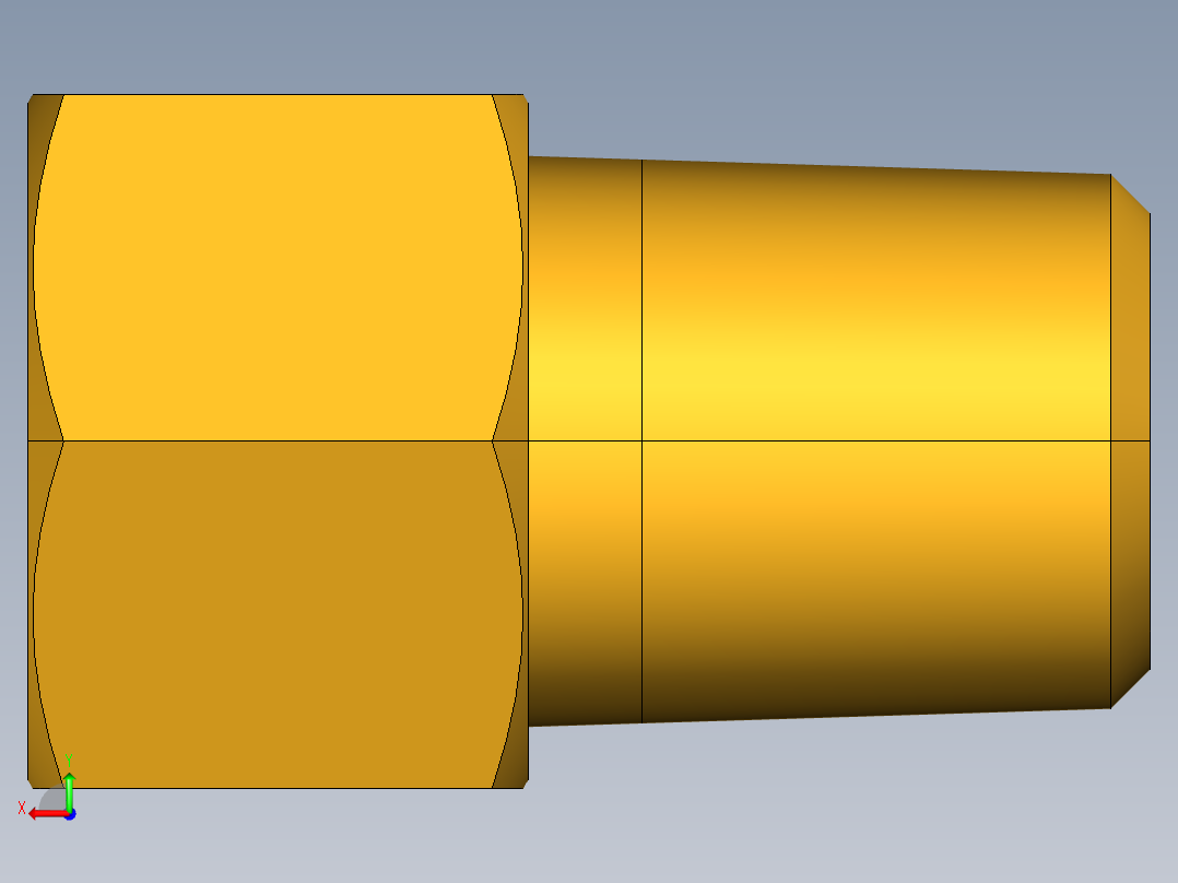 扩口式工业通用硬管接头Female Flare to Male Pipe Thread664FHD-4-4后视图