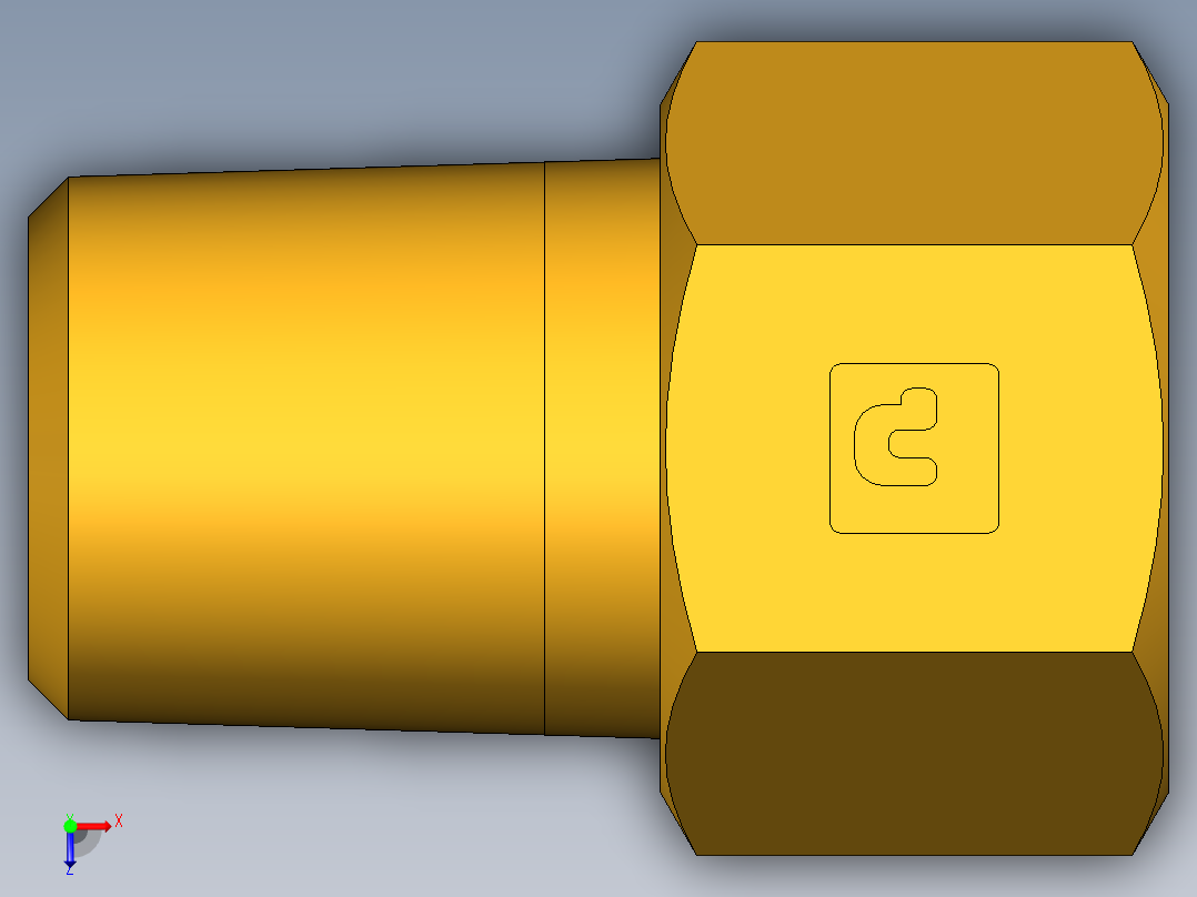 扩口式工业通用硬管接头Female Flare to Male Pipe Thread664FHD-4-4俯视图