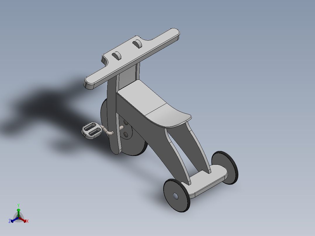 儿童三轮车--sw正等轴测图