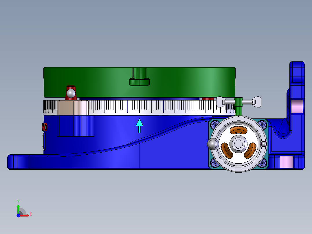 手动旋转工作台  IGES Parasolid STEP前视图