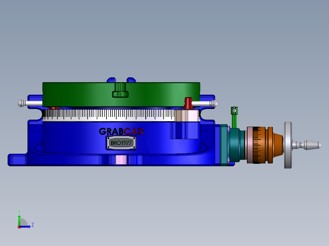 手动旋转工作台  IGES Parasolid STEP左视图