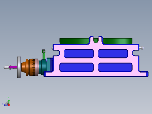 手动旋转工作台  IGES Parasolid STEP右视缩略图