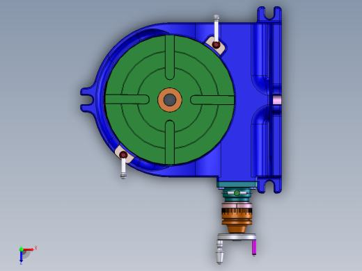 手动旋转工作台  IGES Parasolid STEP俯视缩略图